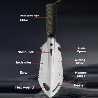 Silver Multitool 6 in 1 Shovel 7x26.5CM Portable Camping Hiking Garden Shovel