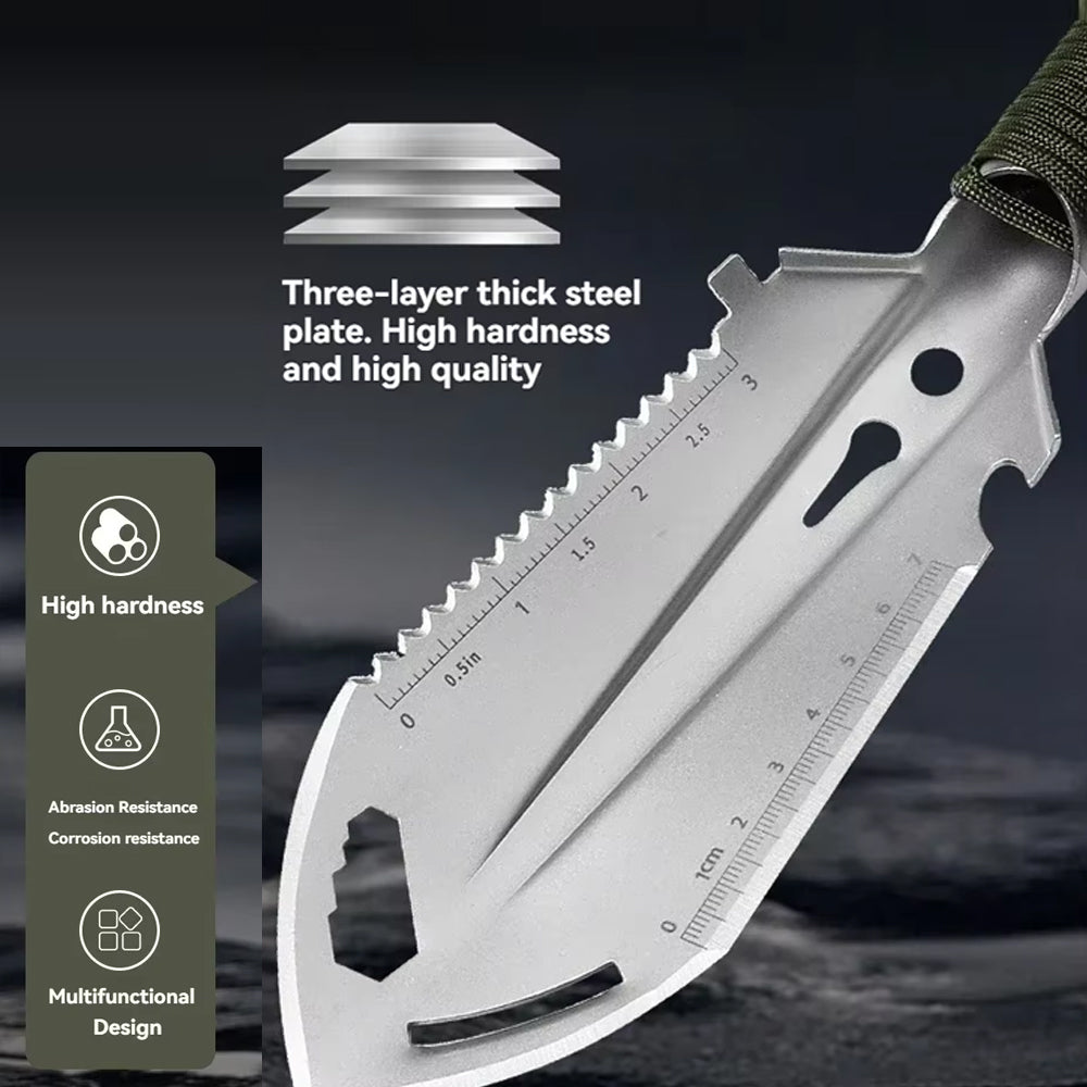 Silver Multitool 6 in 1 Shovel 7x26.5CM Portable Camping Hiking Garden Shovel