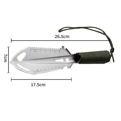 Silver Multitool 6 in 1 Shovel 7x26.5CM Portable Camping Hiking Garden Shovel