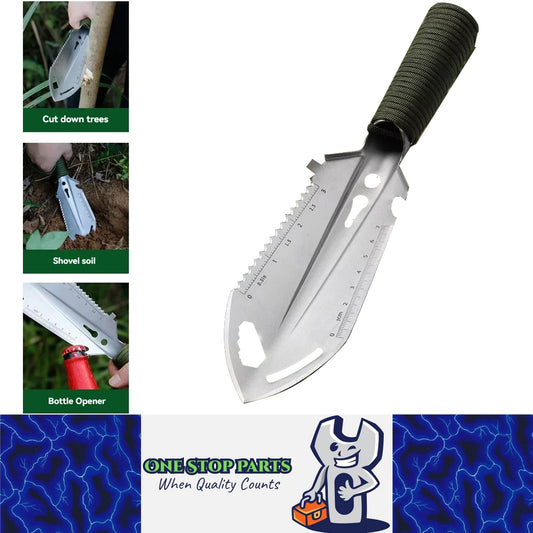 Silver Multitool 6 in 1 Shovel 7x26.5CM Portable Camping Hiking Garden Shovel