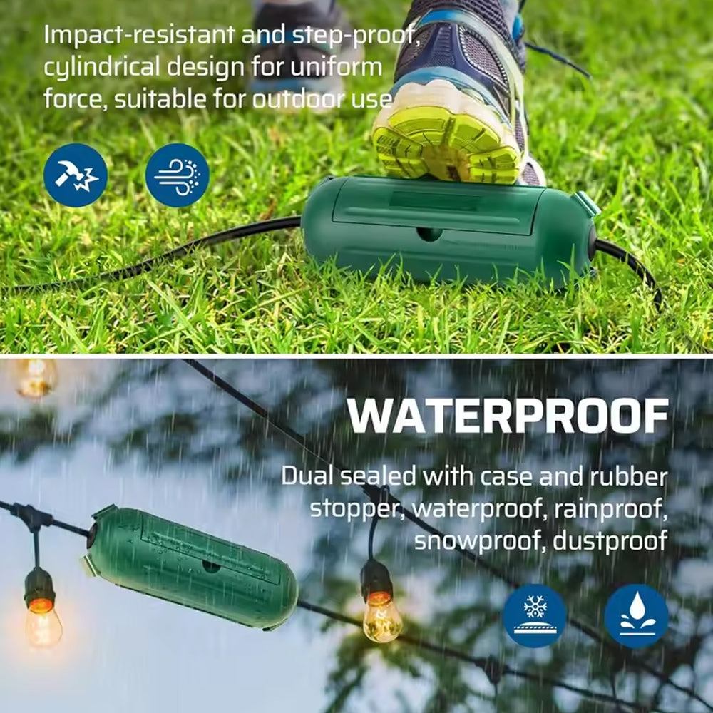 Outdoor Extension Cord Cover Waterproof Connection Protector for AWG 12/14/16