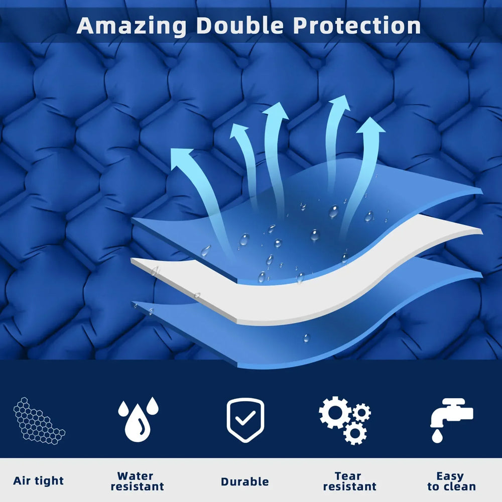 Blue 180x58cm Outdoor Sleeping Pad Inflatable Mattress with Pillow Camping Mat