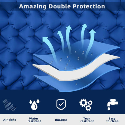 Blue 180x58cm Outdoor Sleeping Pad Inflatable Mattress with Pillow Camping Mat