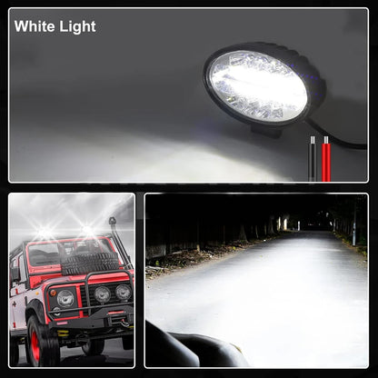 1 x Oval LED Work Lights 14x11CM 12V-24V 144W 6000K 3 Modes LED Work Light