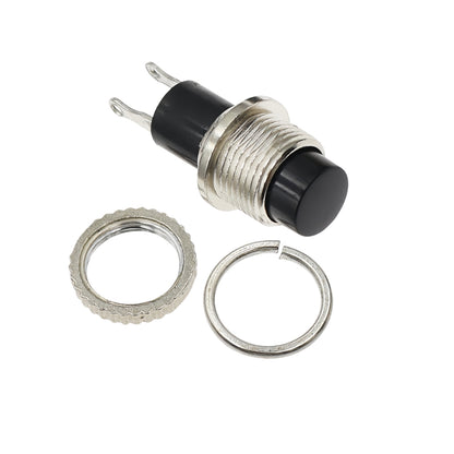 6 x Black Push Button Switches Panel Mount 10mm Momentary OFF/ON Switches Top