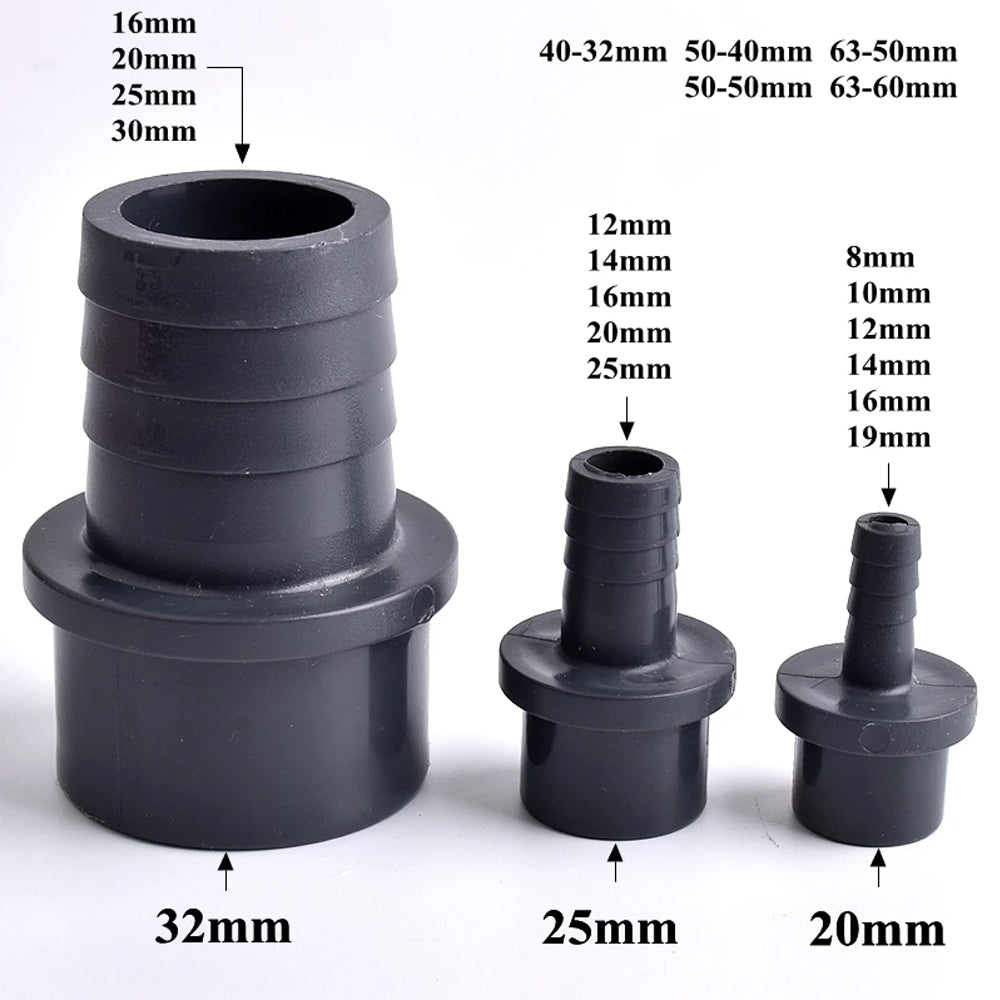 5 x OD32-30mm Pagoda Connector UPVC Hose Barb Fitting Water Pipe Joint Adapter