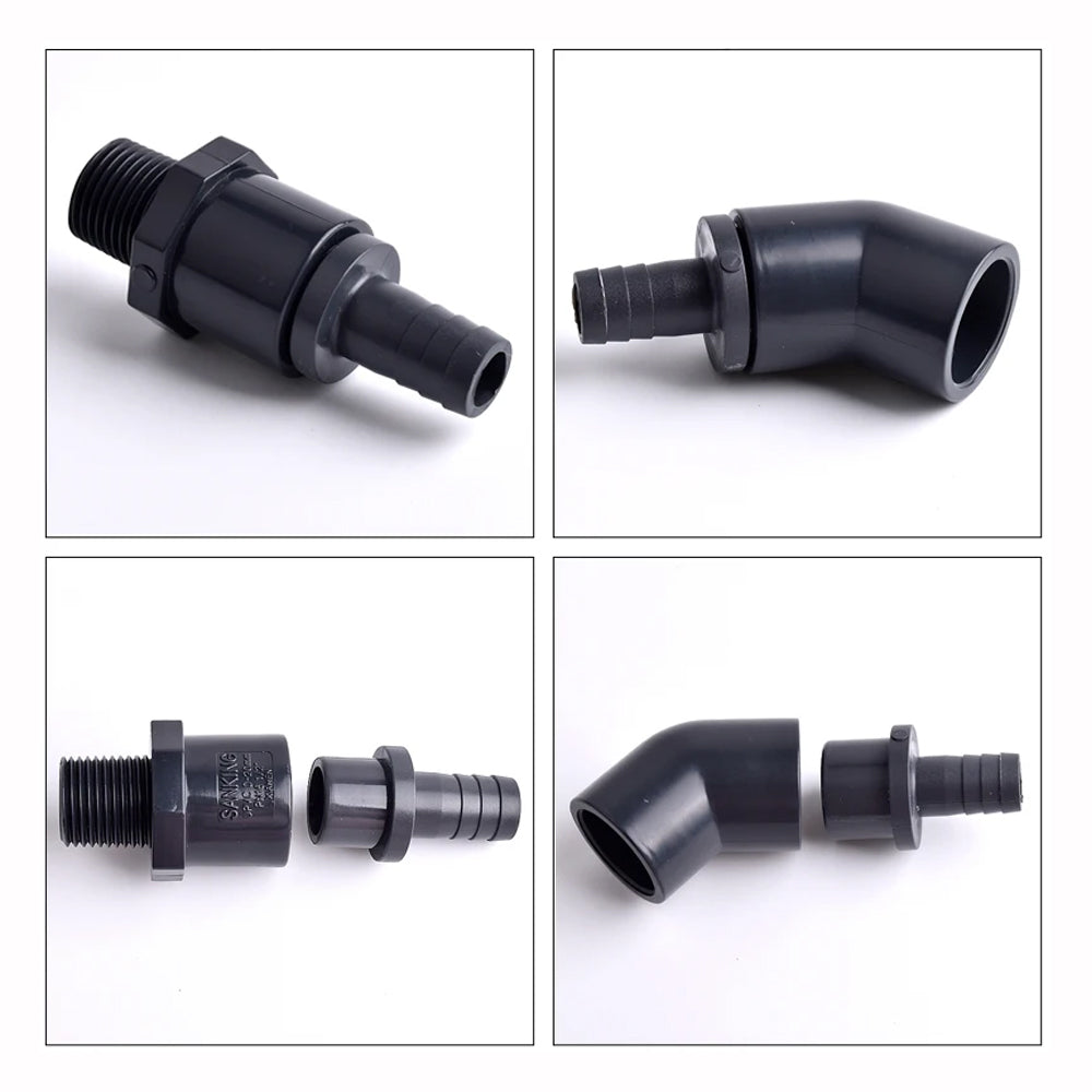 5 x OD20-10mm Pagoda Connector UPVC Hose Barb Fitting Water Pipe Joint Adapter