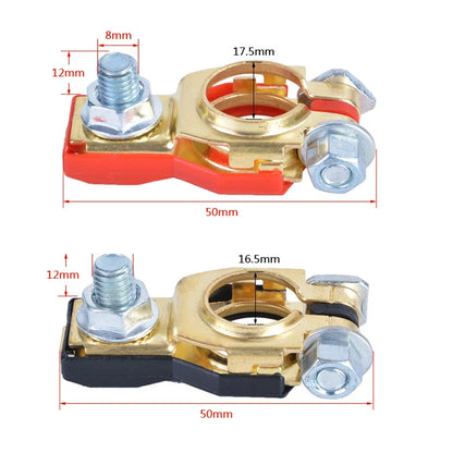 Pair Top Post Battery Terminals Clamp Set Positive & Negative Car Terminals