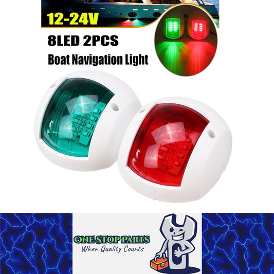 Pair White 12-24V LED Navigation Lights Signal Warning Lamps Marine Boat Yacht