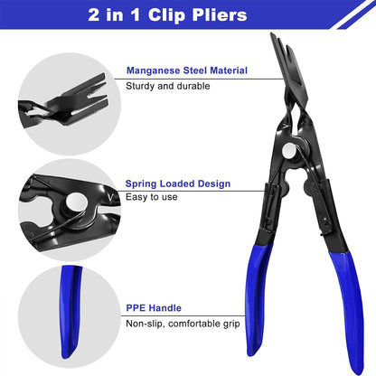 3pcs Panel Clip Removal Plier Car Trim Fastener Rivet Removal Tool Pry Tool Set