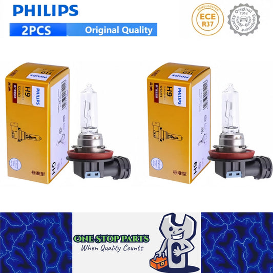 2 x PHILIPS H9 12V 65W Super Bright Halogen Globes 3200k Original Headlights