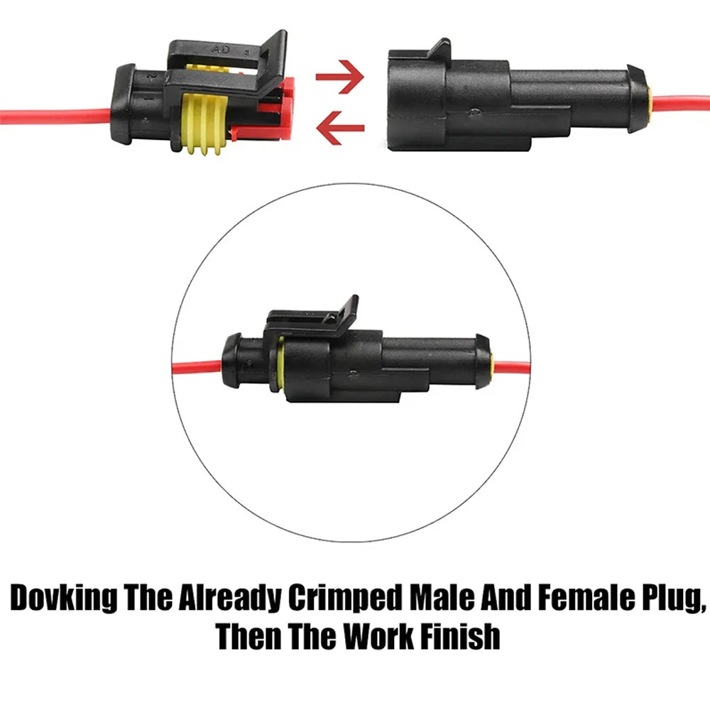 254x 1/2/3/4 Pin AMP Waterproof Connector Car Wire Plug with Wire Crimping Plier