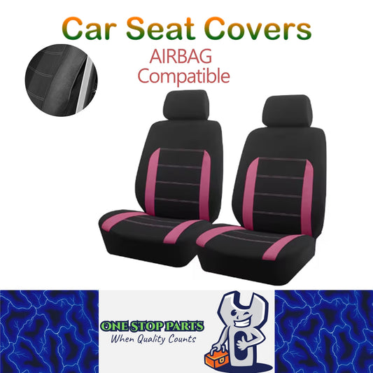 2 Seats Pink Car Seat Covers Universal Size Fit For Most Car SUV Truck Van