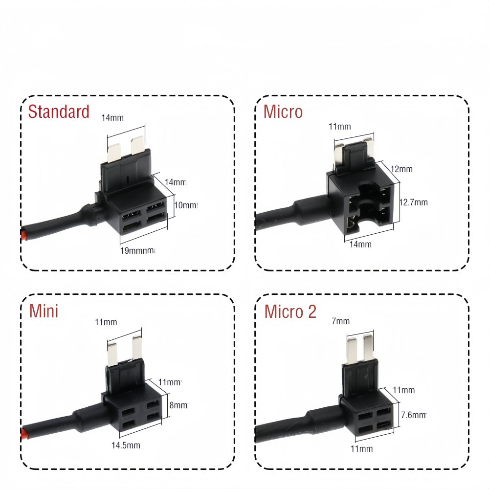 Standard Blade fuse Connector Cigarette Lighter Socket Adapter Cable 2A Fuse