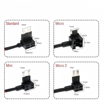 Standard Blade fuse Connector Cigarette Lighter Socket Adapter Cable 2A Fuse