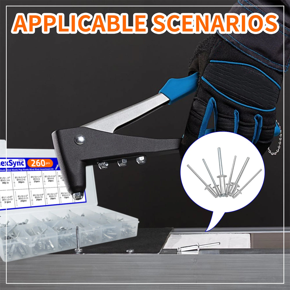 260pcs Pop Rivets Assortment Kit 12 Sizes Aluminum Blind Rivets Furniture & Car