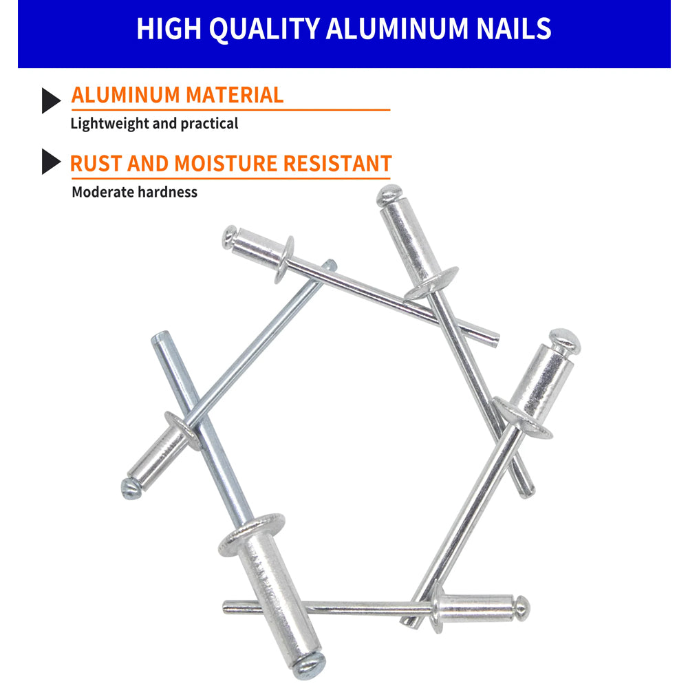 260pcs Pop Rivets Assortment Kit 12 Sizes Aluminum Blind Rivets Furniture & Car