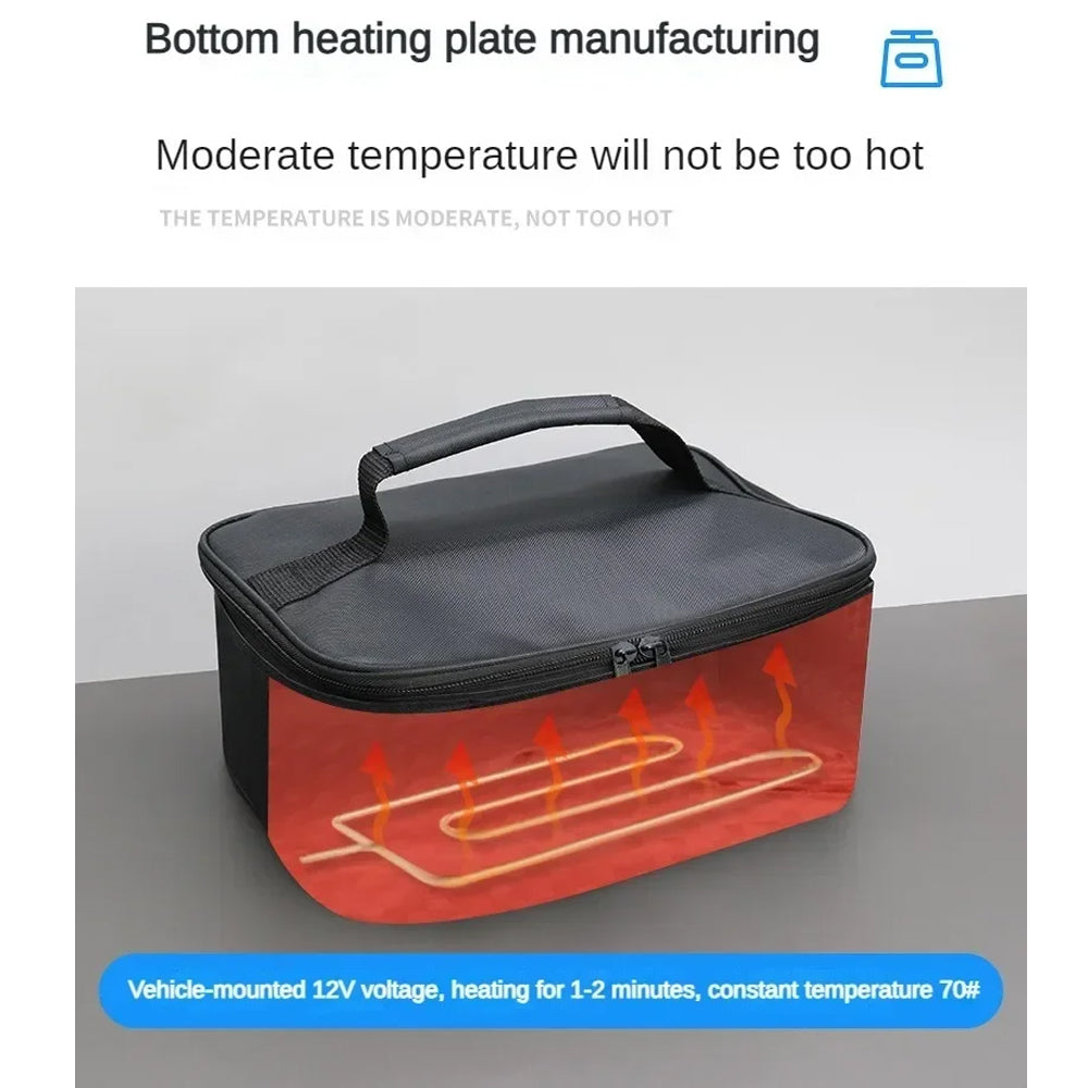Portable Car Food Warmer Box 12V Car Electric Heating Lunch Food Heater