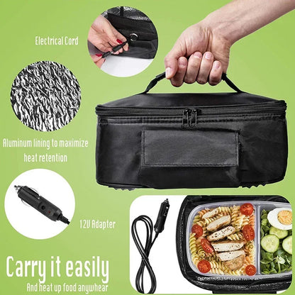 Portable Car Food Warmer Box 12V Car Electric Heating Lunch Food Heater