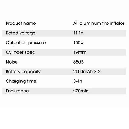 Portable Tire Inflator Rechargeable 150psi Air Pump Compressor Car Bicycle Ball