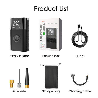 Portable Tire Inflator Rechargeable 150psi Air Pump Compressor Car Bicycle Ball