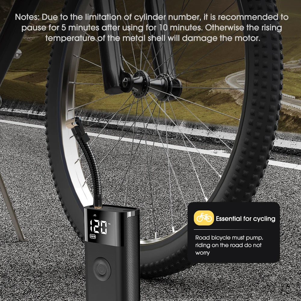 Portable Tire Inflator Rechargeable 150psi Air Pump Compressor Car Bicycle Ball