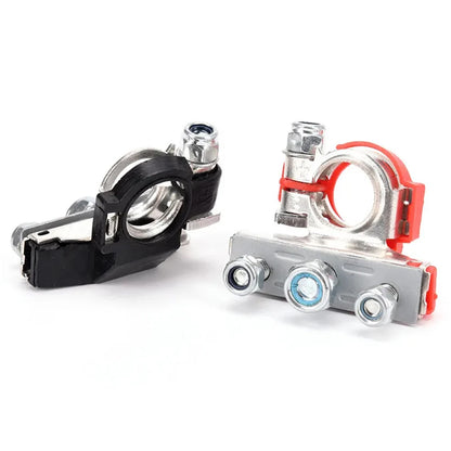Pair Top Post Battery Terminal Connector Clamp Kit Positive Negative Car Boat
