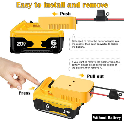 2 x Power Wheel Battery Adapters Converter with Switch for Milwaukee M18 Battery