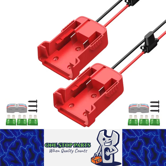 2pcs Power Wheels Battery Adapter for Milwaukee M18 18V with Fuse 12AWG Wire Kit