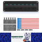 Pre-wired 8 Gang Blue LED Rocker Switch Panel 12-24V for Car Caravan Boat Marine