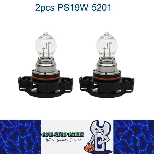 2 x PS19W 5201 Fog Light Globes 3350K Clear Halogen Globes for Fog Lights (2pcs)