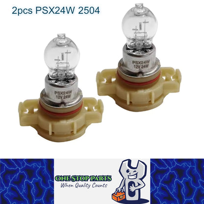 2 x PSX24W 2504 Fog Light Globes 4300K Clear Halogen Globes for Fog Lights DRL