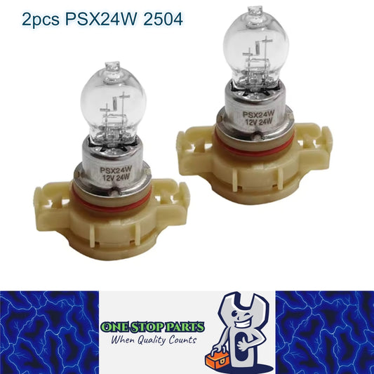 2 x PSX24W 2504 Fog Light Globes 4300K Clear Halogen Globes for Fog Lights DRL