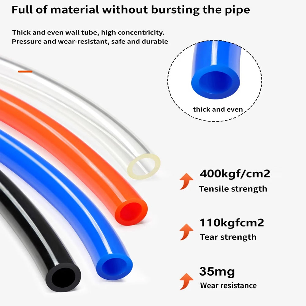 8mm Orange PU Air Hose Pneumatic Tube Pipe for Air Compressor Water Oil