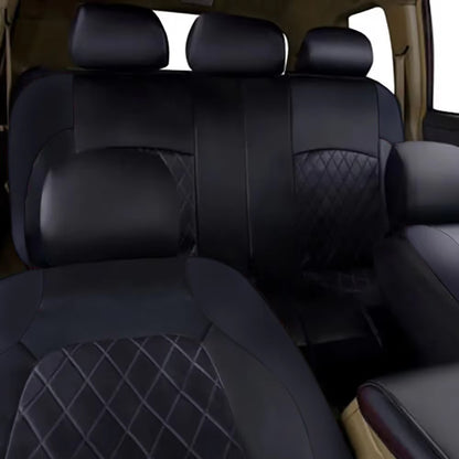 Black PU Leather Car Seat Cover Full Surrounded Seat Protector Universal Size