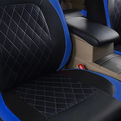 Blue PU Leather Car Seat Cover Full Surrounded Seat Protector Universal Size