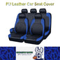 Blue PU Leather Car Seat Cover Full Surrounded Seat Protector Universal Size