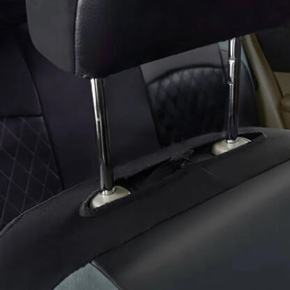 Grey PU Leather Car Seat Cover Full Surrounded Seat Protector Universal Size