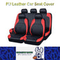 Red PU Leather Car Seat Cover Full Surrounded Seat Protector Universal Size