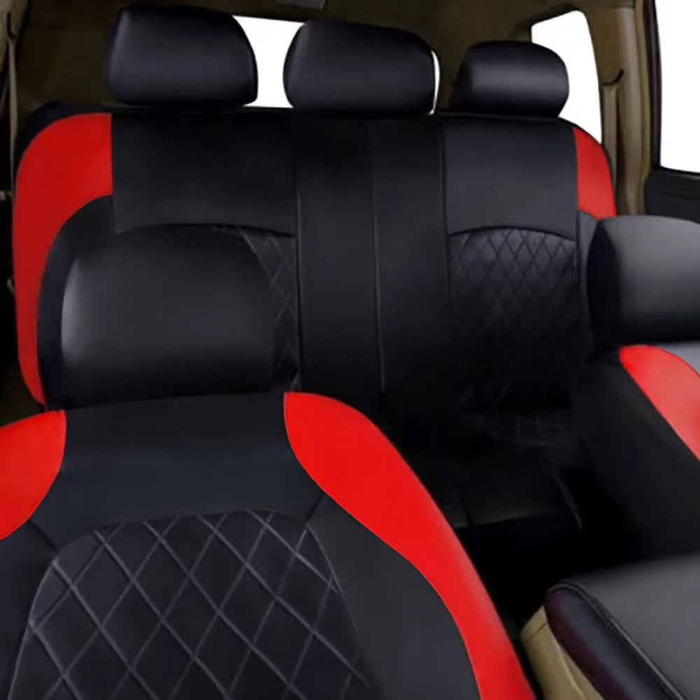 Red PU Leather Car Seat Cover Full Surrounded Seat Protector Universal Size