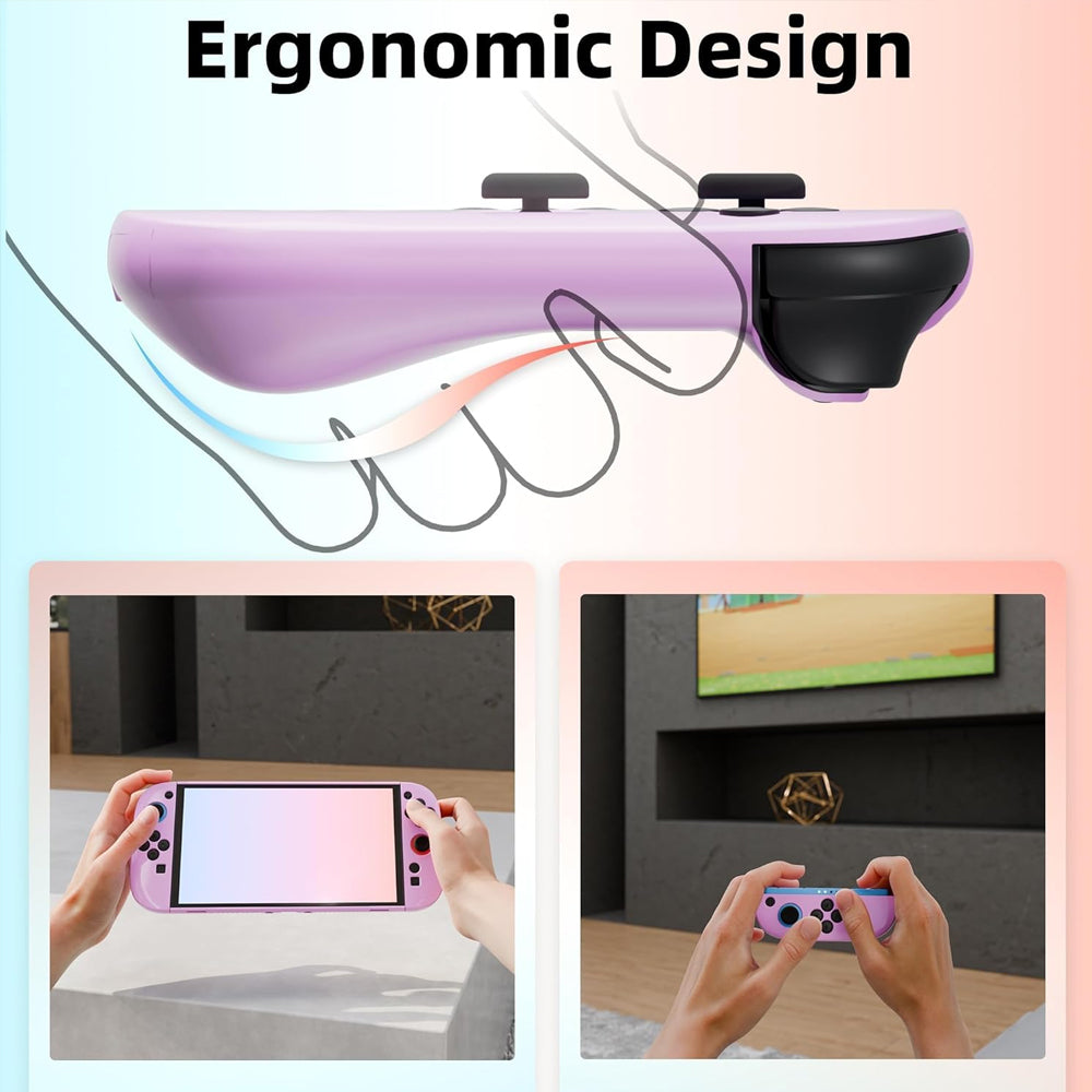 Purple Dockable Protective Cover Slim Protector Case for Switch 2 & Joy Con 2025