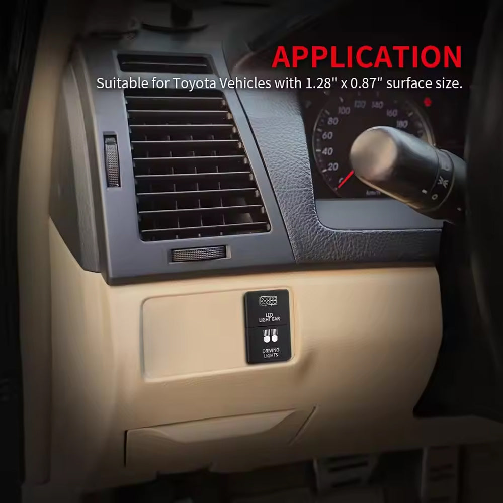 12V Car Dual Push Button Switch for Toyota LED Light Bar and Driving Light