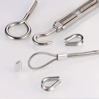 50m x 2mm PVC Coated 304 Stainless Steel Cable Kit with 56 Accessories Wire Rope