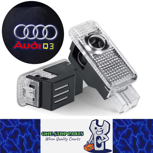 2 x Audi LED Car Door Light Welcome Light Laser Projector Lamp with Audi Q3 logo