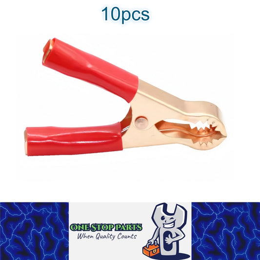 10 x Red Alligator Clips Clamps 50A 80mm Crocodile Alligator Battery Test Clips