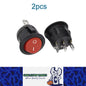2 x Round Rocker Switch Car Boat Dashboard 3 Pin ON/OFF Power Switch Red Button
