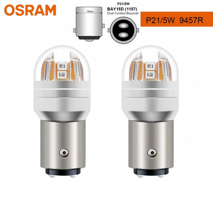 2 x OSRAM 1157 BAY15D Red LED Globes 12V P21/5W LED Signal Light Stop/Tail Lamp