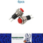 6 x Red Push Button Switches Panel Mount 10mm Momentary OFF/ON SPST Switches