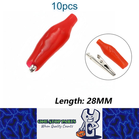 10 x Alligator Clips Clamps 28mm Red Crocodile Alligator Jumper Test clips