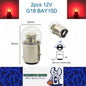 2 x Red G18 BAY15D 1157 12V 12SMD 100LM LED Globes (2pcs)
